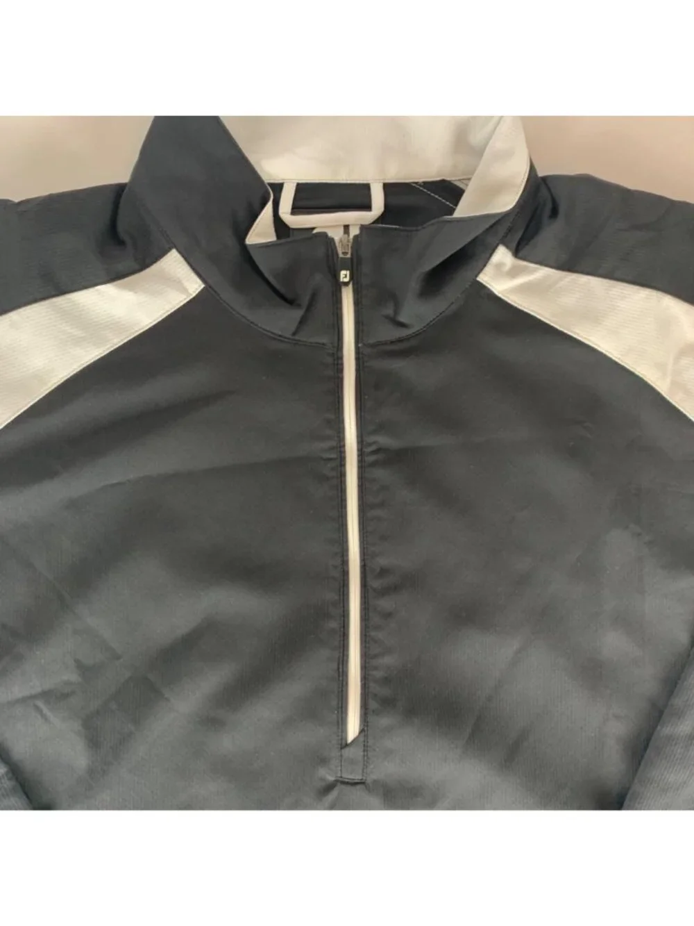 FootJoy Golf Black White Long Sleeve Lightweight Pullover Jacket Mens Large